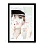 Glass picture w/frame sexy woman with cigarette 70cm x 90cm Homefactory 