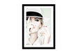 Glass picture w/frame sexy woman with cigarette 70cm x 90cm Homefactory 