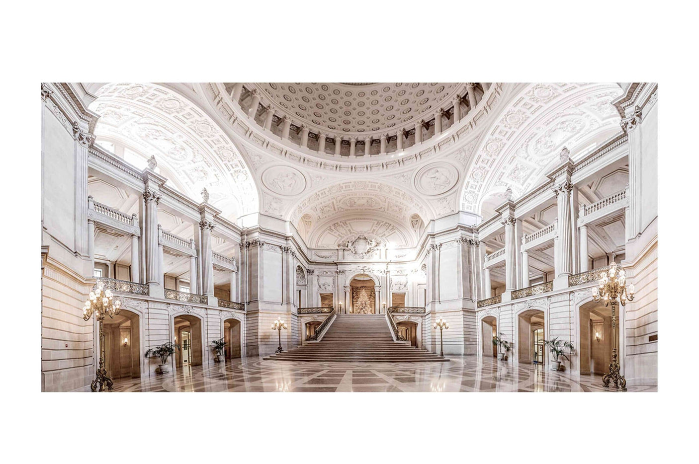 Glass picture San Francisco City Hall 90cm x180cm Homefactory 