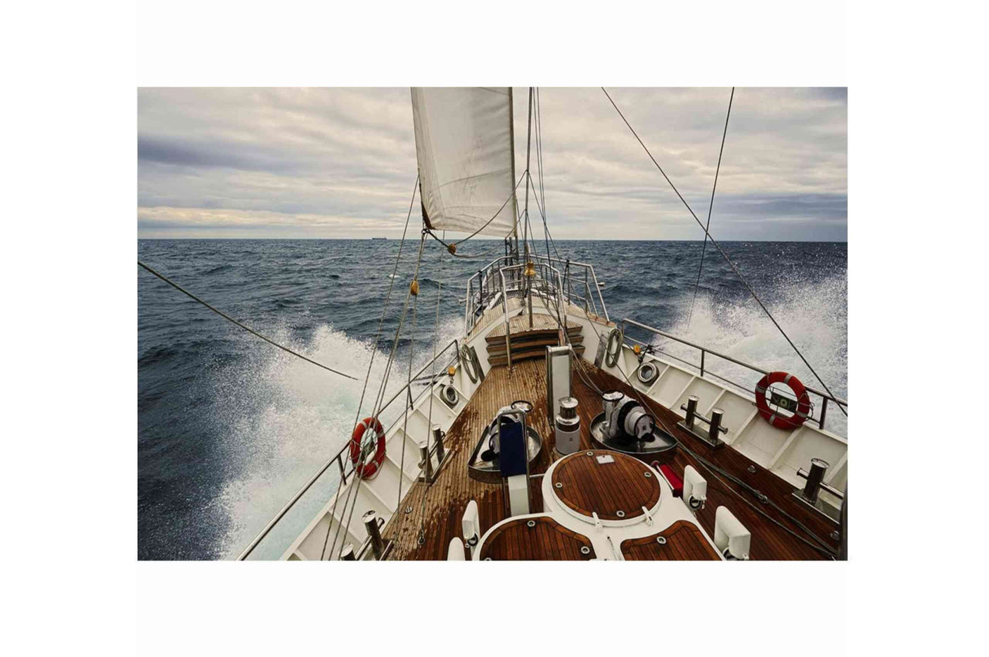 Glass picture sail Yacht 90cm x 150cm Homefactory 