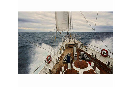 Glass picture sail Yacht 90cm x 150cm Homefactory 