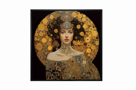 Canvas 5cm black frame Queen Isabella - 120cmx120cm Homefactory 