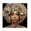Glass picture Black Woman 120cm x 120cm Homefactory 