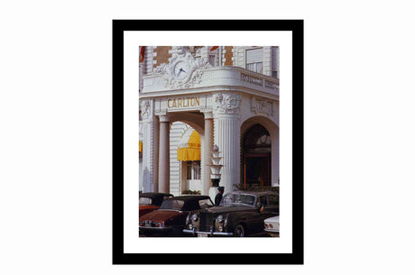 Glass picture w/frame The Carlton Hotel in Cannes 70cm x 90c Homefactory 
