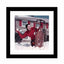 Glass picture w/frame woman throwing snowball 60cm x 60cm Homefactory 