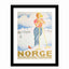 Glass picture w/frame Skisportens hjemland no.1 70cm x 90cm Homefactory 