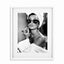 Glass Picture White smal Frame, Passepartout Audrey Hepburn Homefactory 
