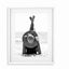 Glass Picture White smal Frame, Passepartout woman beach Homefactory 