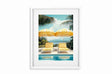 Glass Picture White smal Frame Passepartout yellow umbrellas Homefactory 