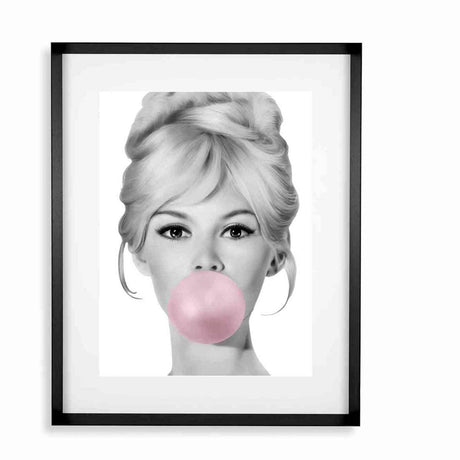 Black smal Frame Passepartout 70cm x 90cm Brigitte Bardot Homefactory 