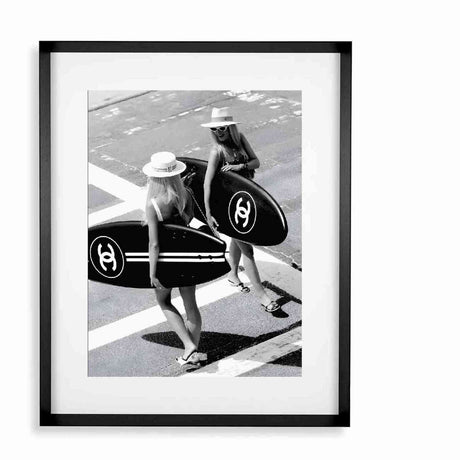 Black smal Frame Passepartout 70cm x 90cm Chanel surf girl Homefactory 