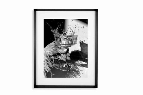 Black smal Frame, Passepartout 70cm x 90cm champagne glass Homefactory 