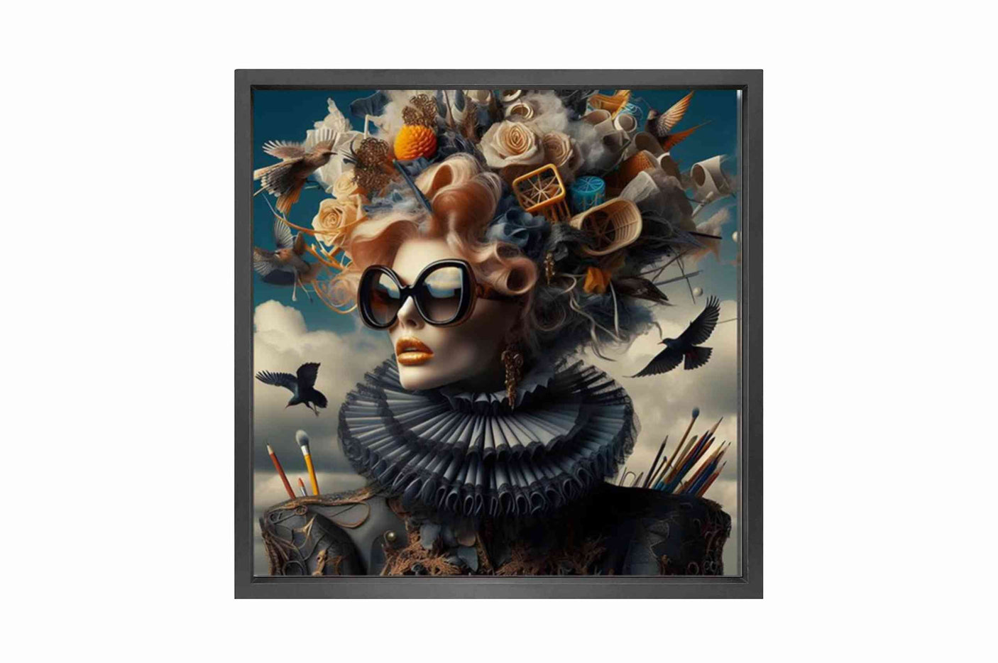 Canvas 5cm black frame Modern Art Fashion 120x120 Homefactory 