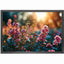 Canvas 5cm black frame heather flower 90cm x 150cm Homefactory 