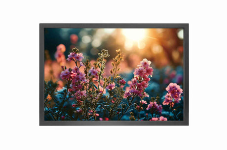 Canvas 5cm black frame heather flower 90cm x 150cm Homefactory 