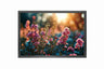 Canvas 5cm black frame heather flower 90cm x 150cm Homefactory 