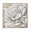 Canvas paint 5cm beige frame Winter Bloom 120x120 Homefactory 