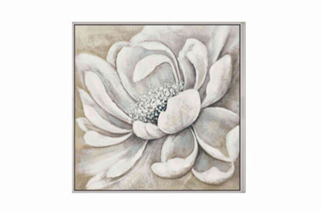 Canvas paint 5cm beige frame Winter Bloom 120x120 Homefactory 