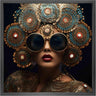 Canvas 5cm black frame Modern Art sunglasses 120x120 Homefactory 