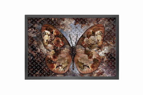Canvas 5cm black frame LV butterfly fashion I 90cm x 150cm Homefactory 
