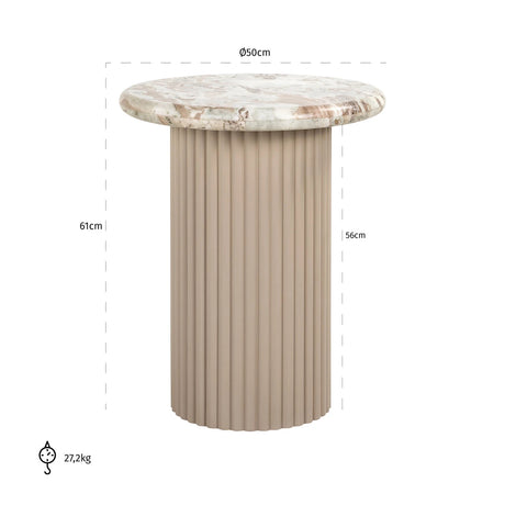 Endebord Coronel Blush beige Richmond Interiors Sidebord