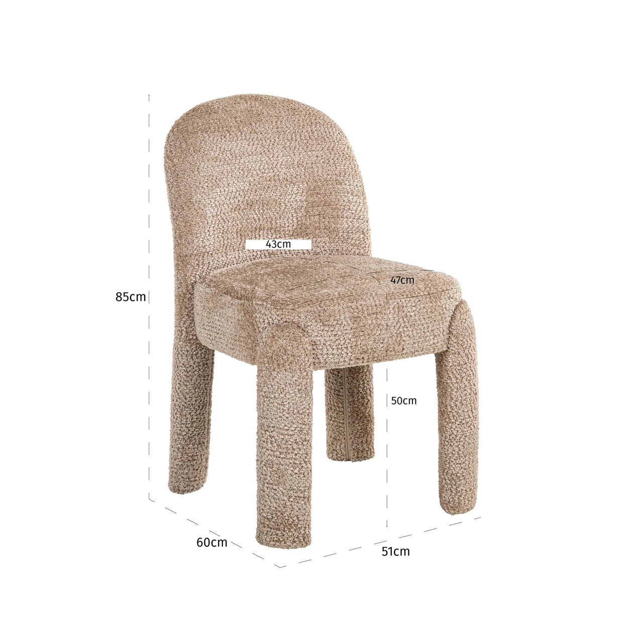 Spisestuestol Brandi vakker beige sett med 2 Richmond Interiors Spisestol