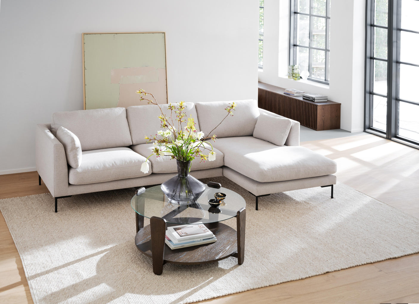 Corwin 3,5 seter sofa sjeselong høyre