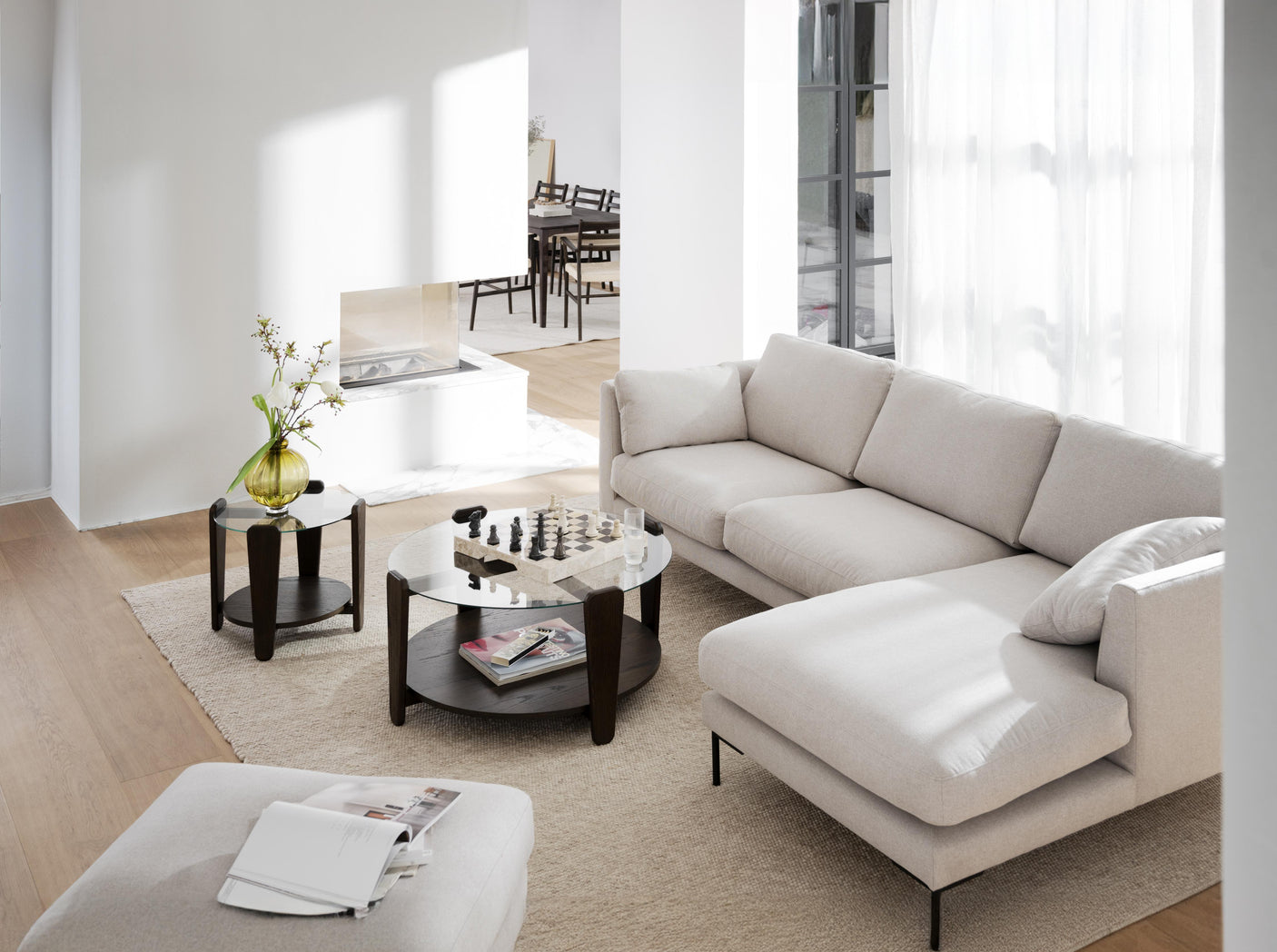 Corwin 3,5 seter sofa sjeselong høyre