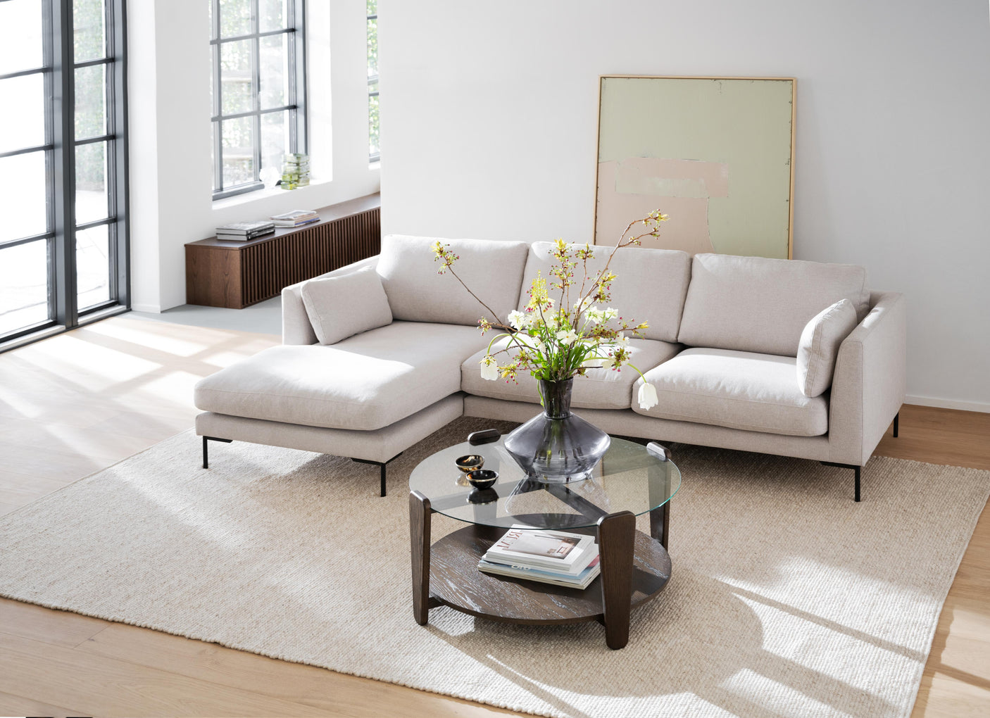 Corwin 3,5 seter sofa sjeselong venstre