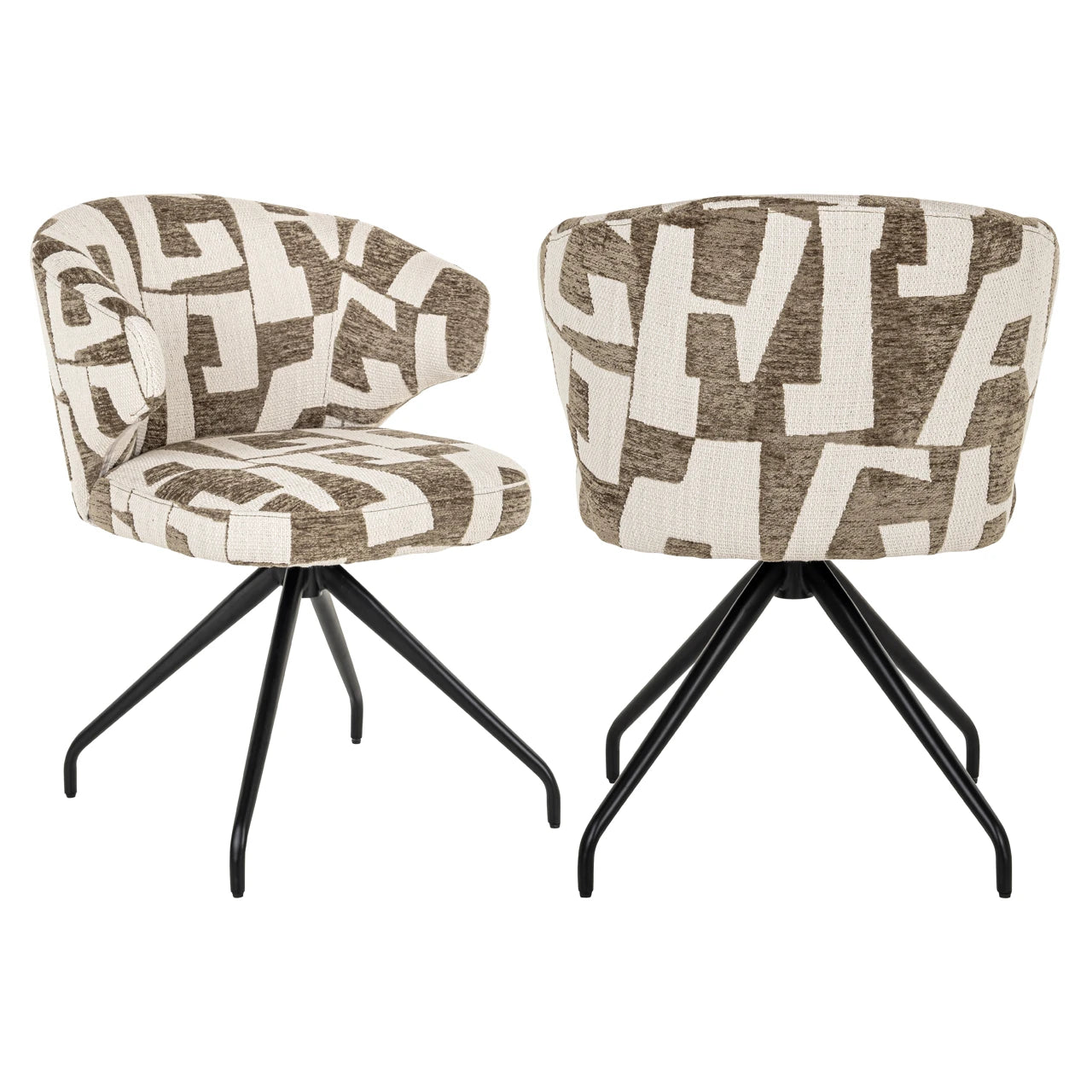 Spisestol Milly moss graffic swivel Richmond Interiors Spisestol