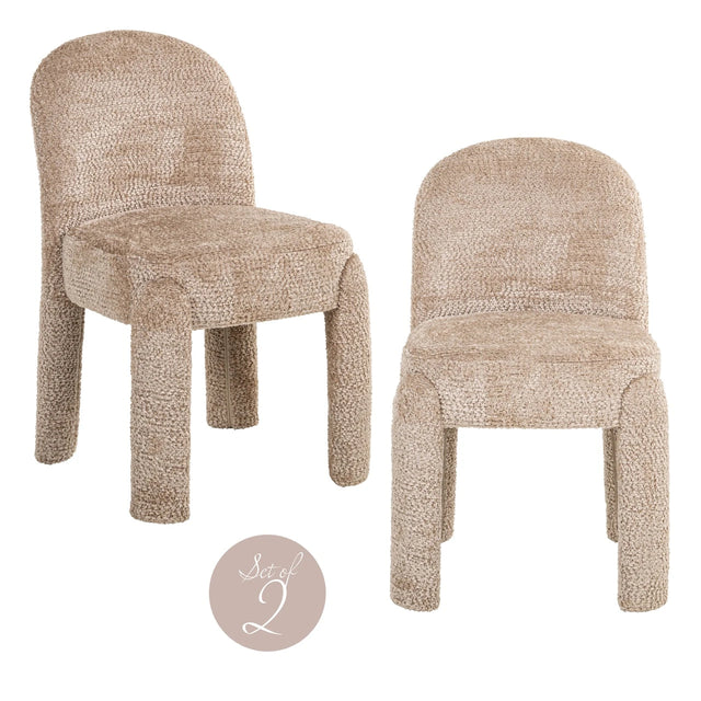Spisestuestol Brandi vakker beige sett med 2 Richmond Interiors Spisestol