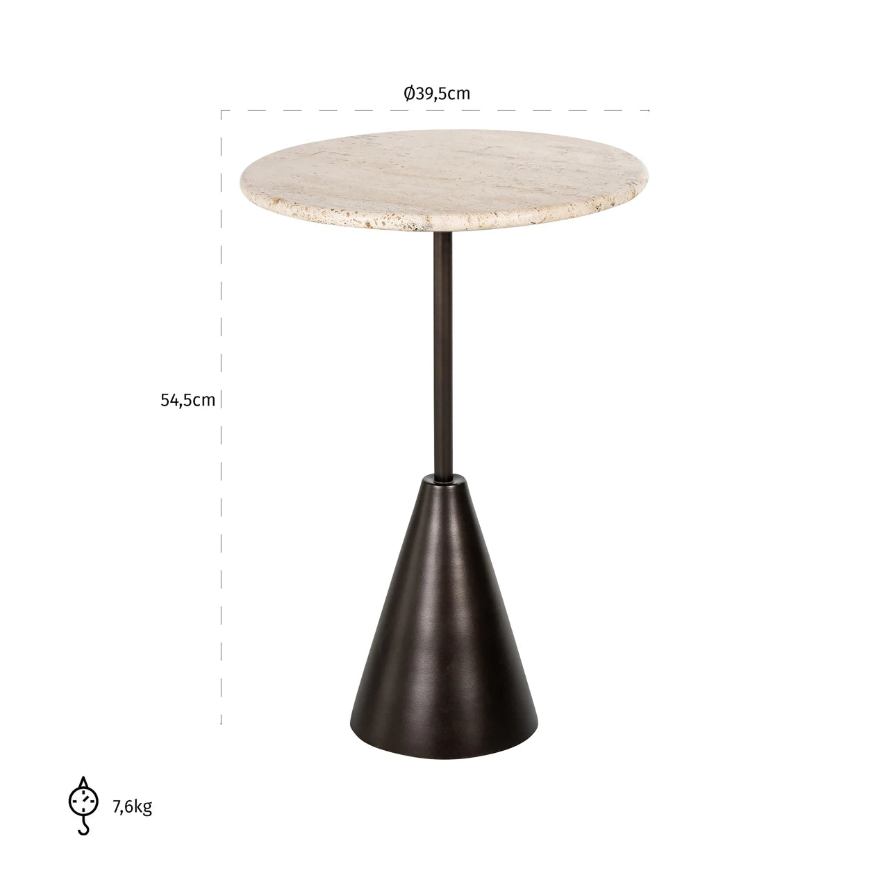 Endebord Avalon bronse Richmond Interiors Sidebord
