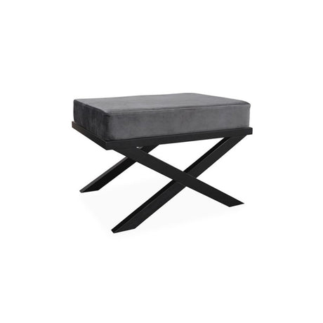 Krakk med Kryss H50 B68 D47 Dark Grey Velour Homefactory 