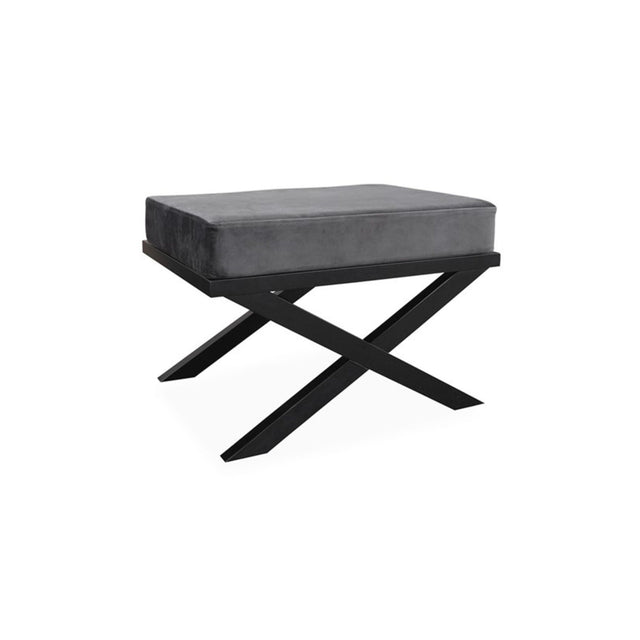 Krakk med Kryss H50 B68 D47 Dark Grey Velour Homefactory 