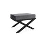 Krakk med Kryss H50 B68 D47 Dark Grey Velour Homefactory 