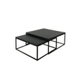 Salongbord Oceanside sett 2 bord sort metall sort eikefiner Homefactory 