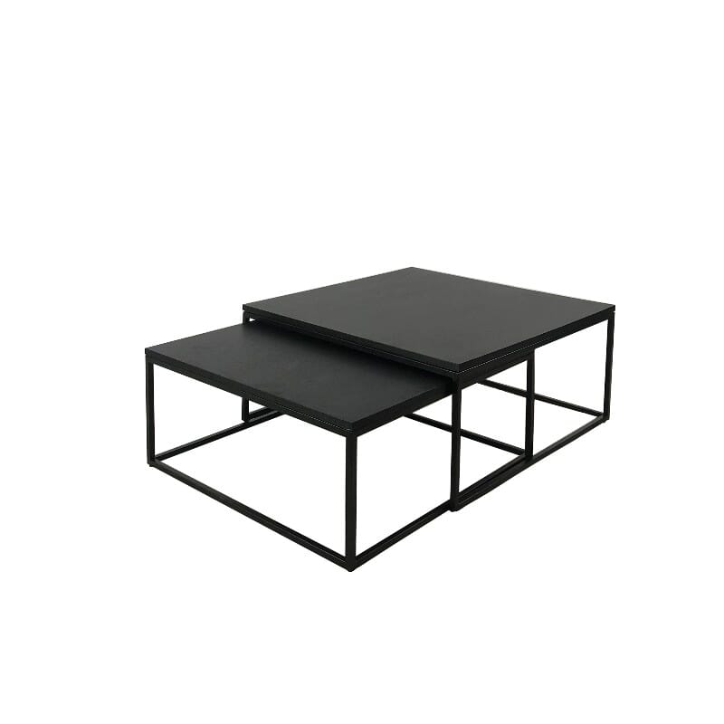 Salongbord Oceanside sett 2 bord sort metall sort eikefiner Homefactory 