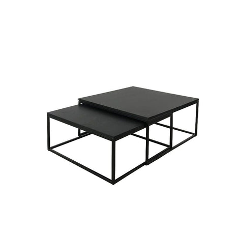 Salongbord Oceanside sett 2 bord sort metall sort eikefiner Homefactory 