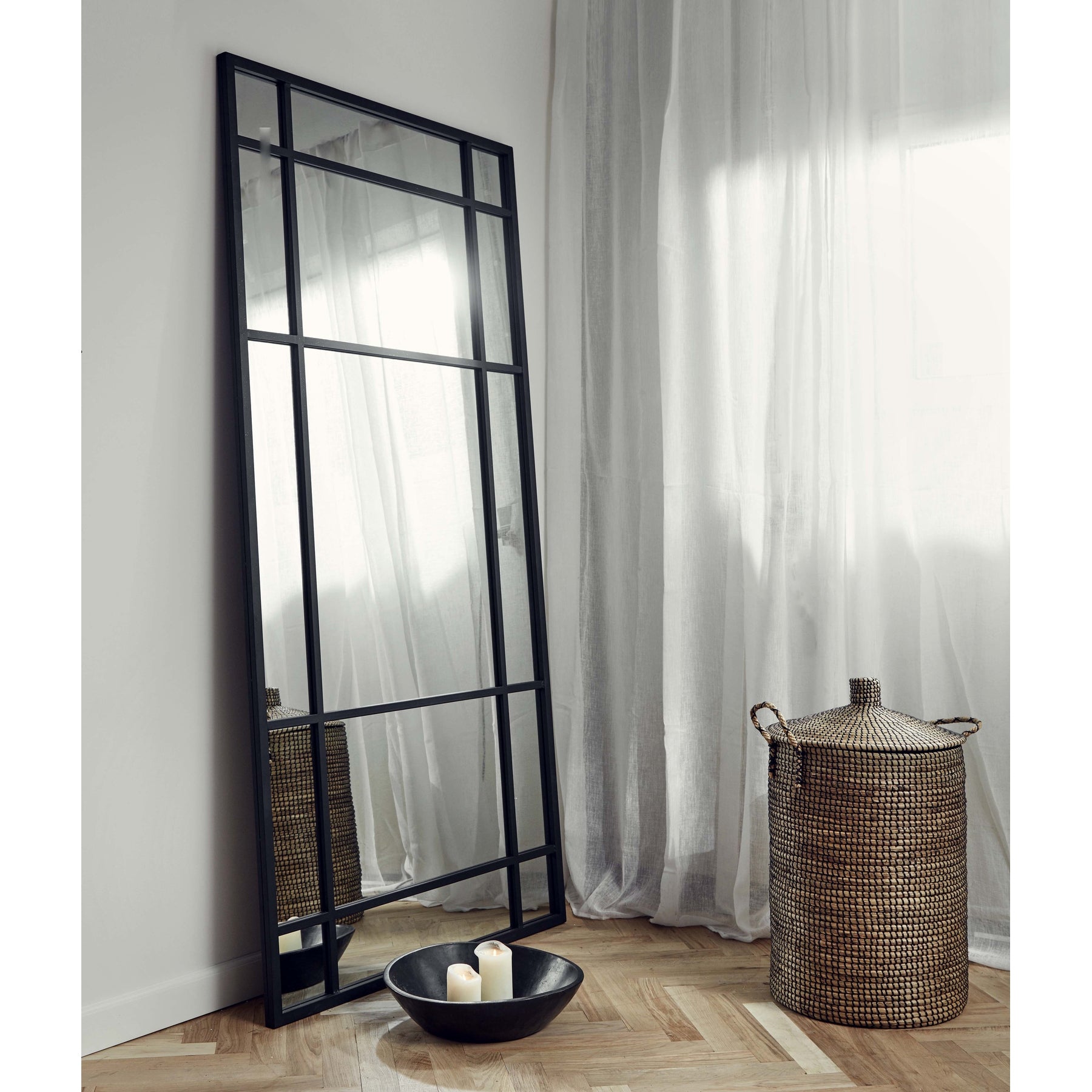 SPIRIT speil med jernramme - 204x102 cm - svart Nordal MIRRORS