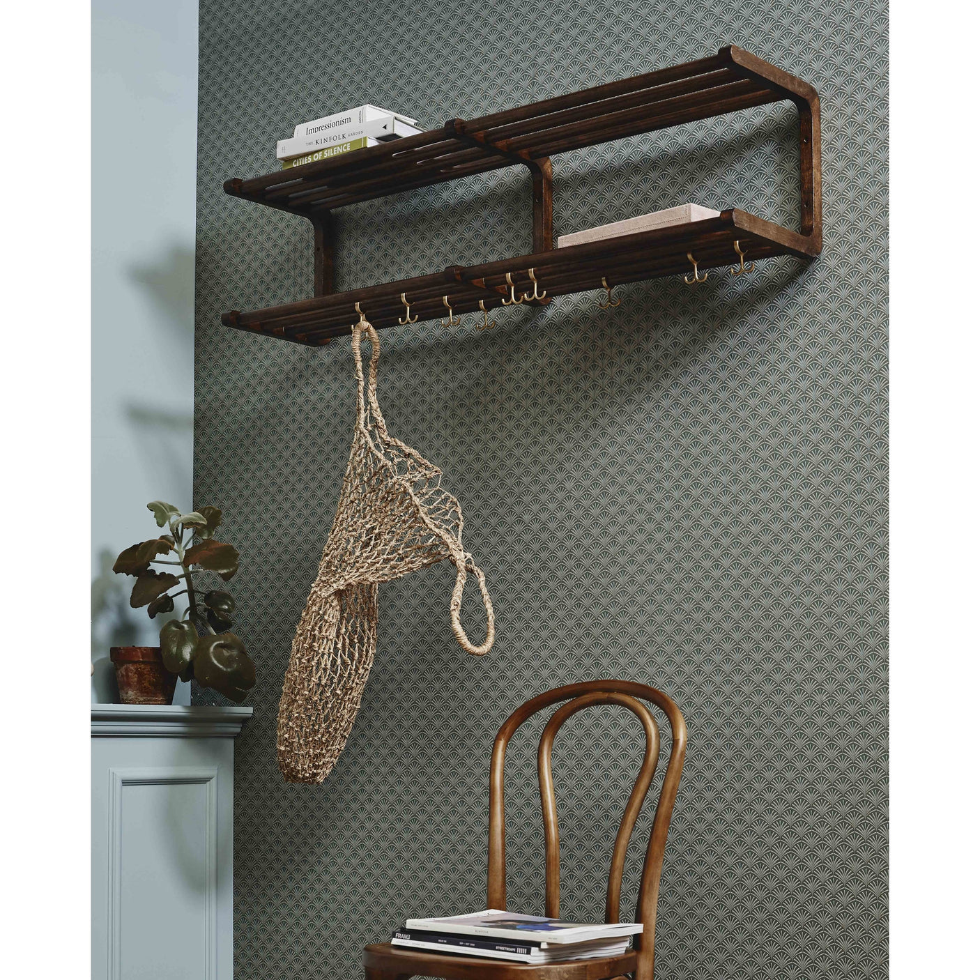 MAU trehylle med knaker / skohyll - L120 cm - natur Nordal SHELVES