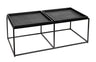 Coffe table black frame 60cm x 120cm H43cm Black leather Homefactory 