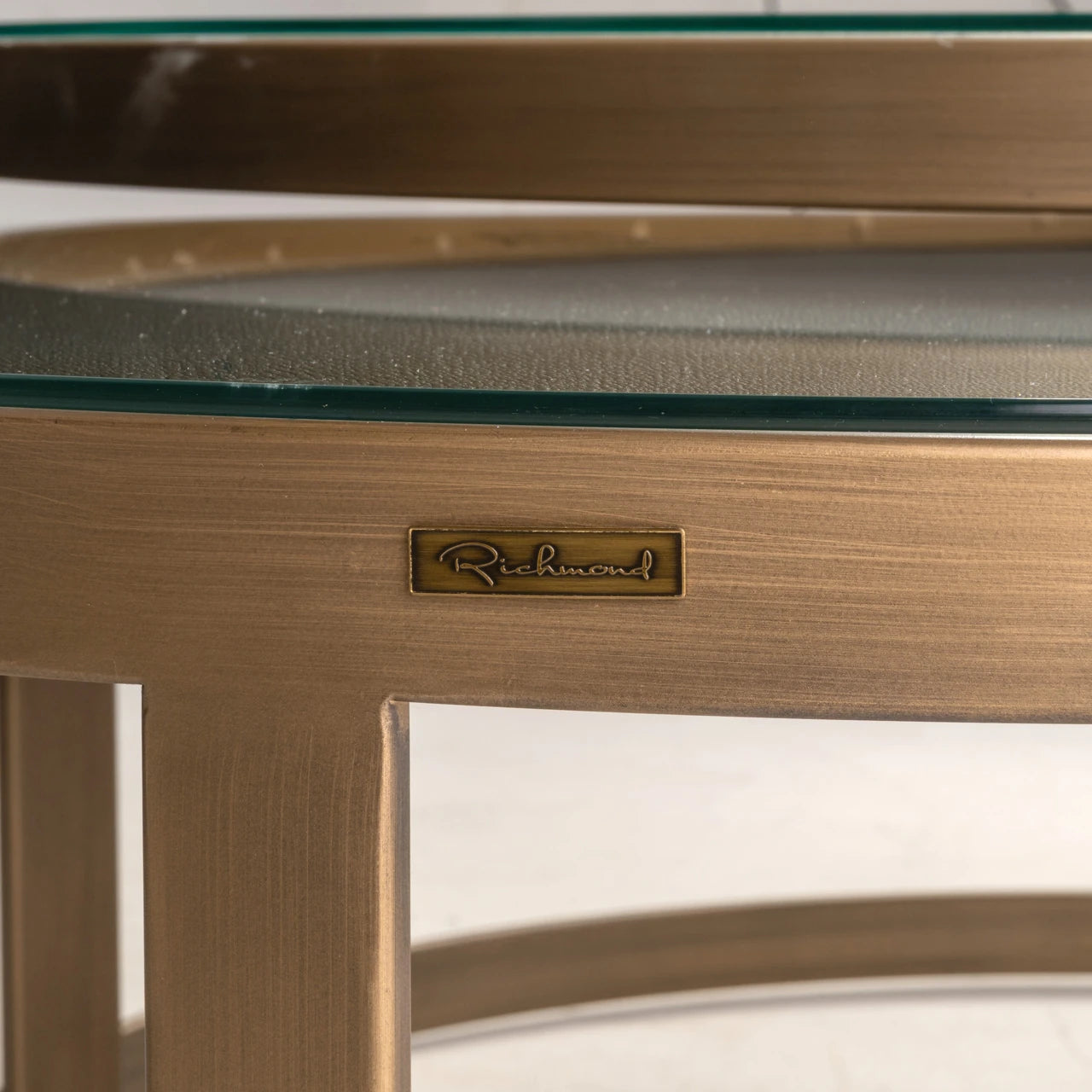 Salongbord Bloomville messing shagreen inkl. glassplater sett med 2 Richmond Interiors Sofabord