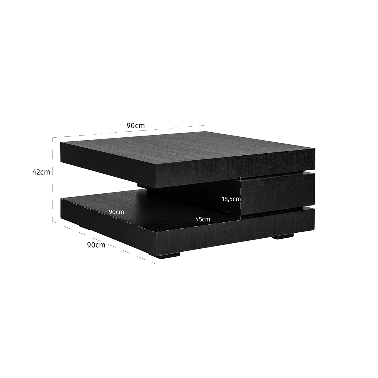 Salongbord Oakura svart 90x90 Richmond Interiors Sofabord