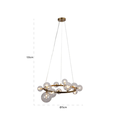 Chandelier Yosie børstet gull Richmond Interiors Taklampe