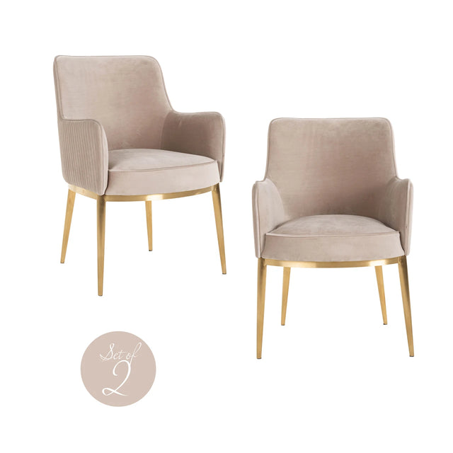 Spisestol Breeze khaki fløyel flammehemmende sett med 2 Richmond Interiors Spisestol