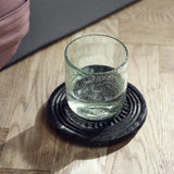 STONE runde bordskåner i stein m/mønster - mørkbrun Nordal DECO ITEMS