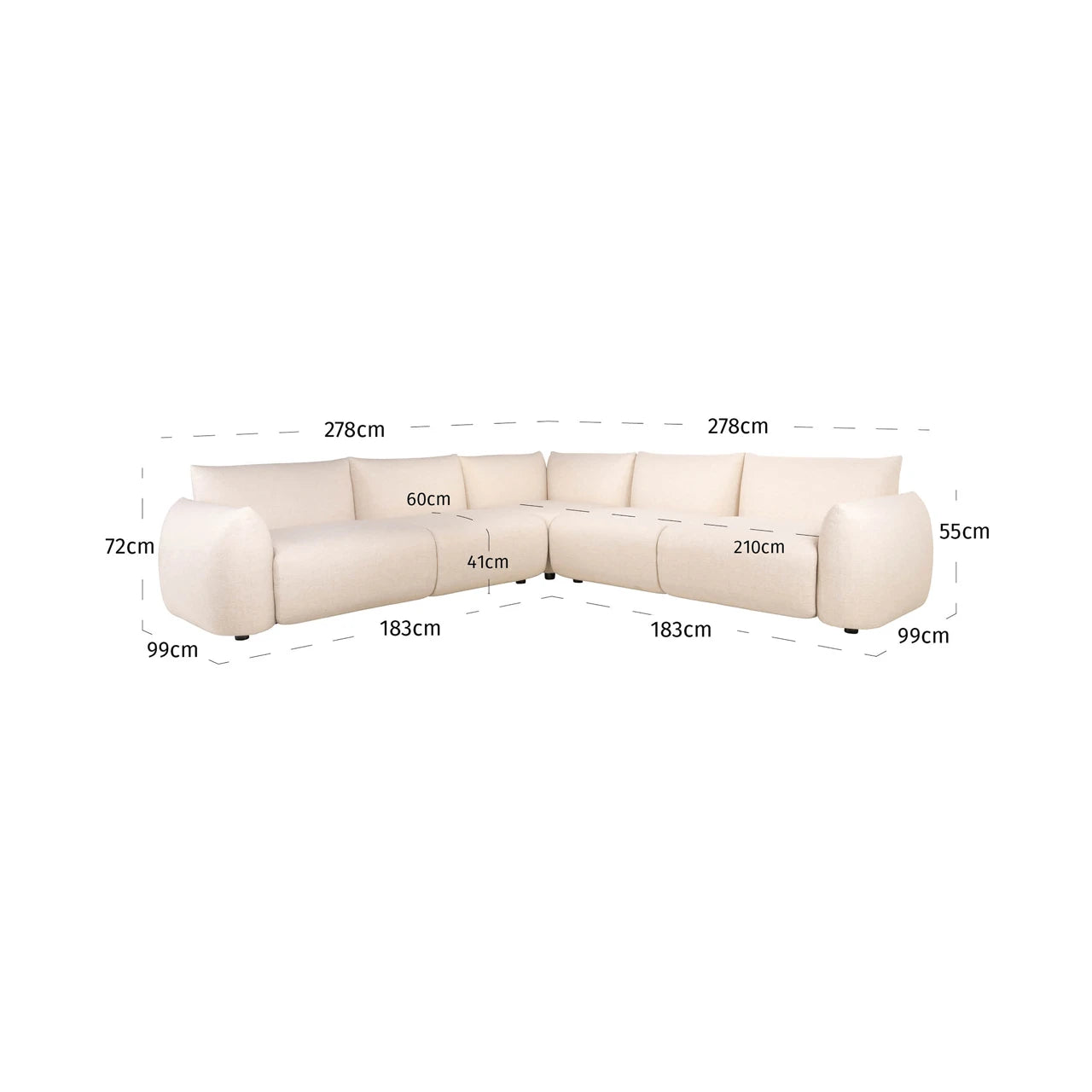 Utendørs sofa Dawson beige alpine hjørnesofa Richmond Interiors Sofa