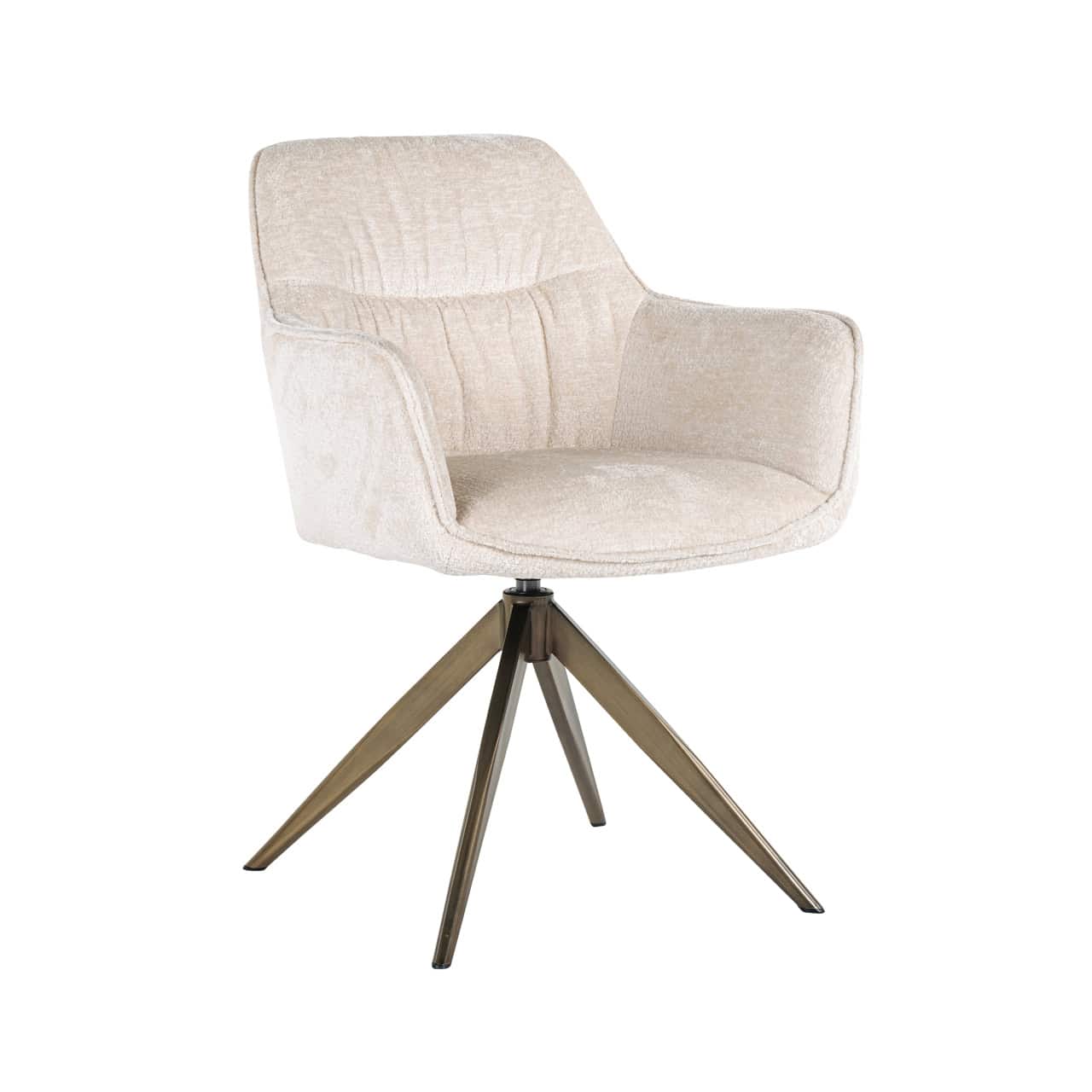 Spisestuestol Aline hvit chenille, svingbar, Richmond Interiors Spisestol