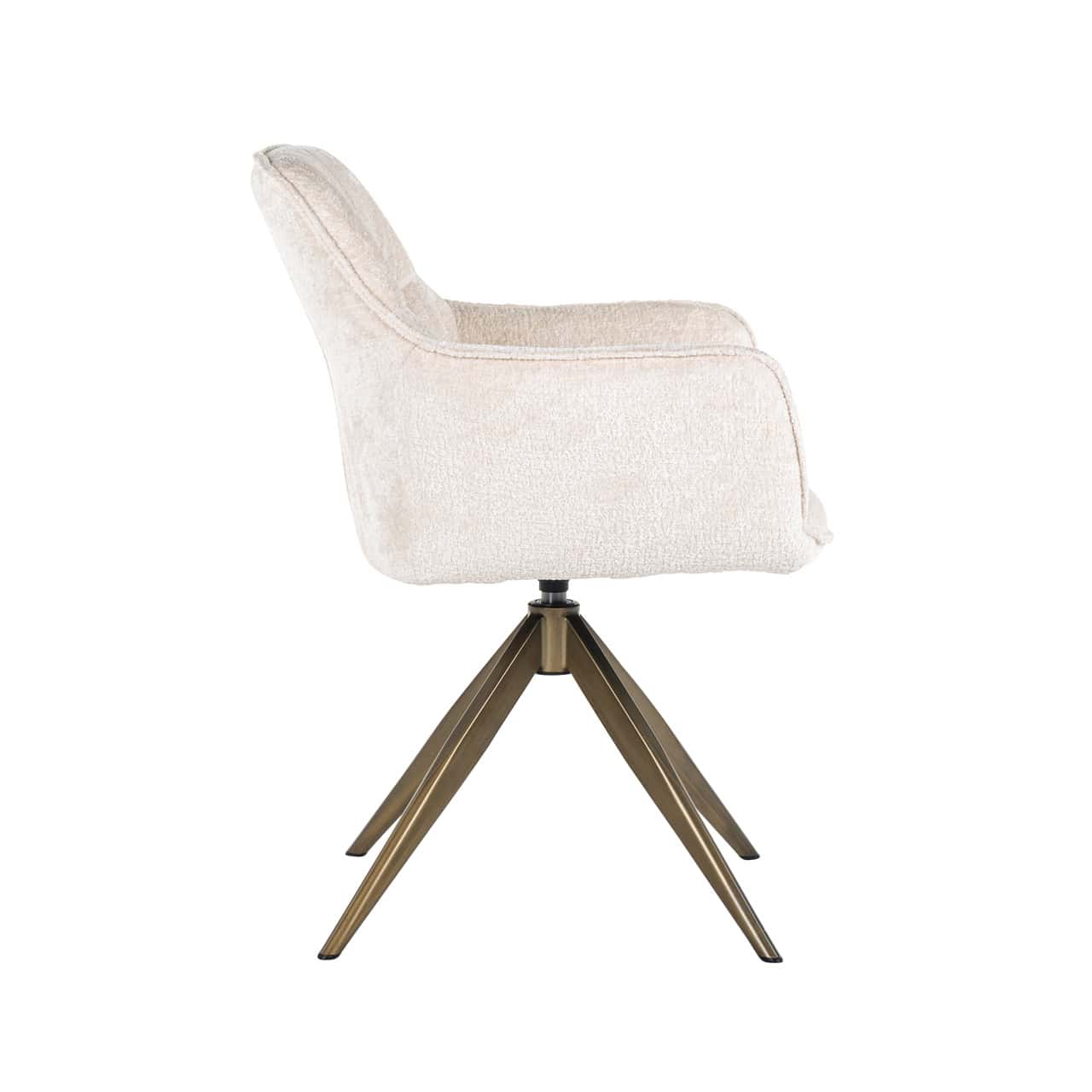 Spisestuestol Aline hvit chenille, svingbar, Richmond Interiors Spisestol