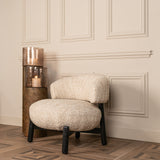 Lounge chair Ornella beige angora Richmond Interiors Lenestol